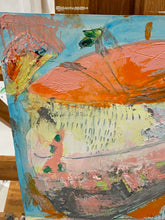 close up of a textured colorful painting on canvas board by artist cheryl wasilow