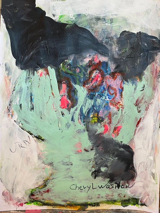 original painting of an abstract artwork by artist Cheryl Wasilow