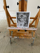 art print of naked woman displayed on easel by cheryl wasilow