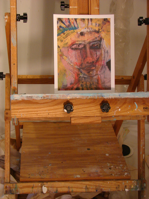 expressionist colorful portrait of womans face by cheryl wasilow