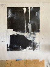 black abstract contemporary painting on wall by cheryl wasilow
