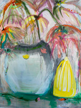 mixed media art, flower painting, floral painting