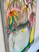 abstract flower painting, colorful art, cheryl wasilow art