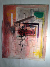 close up of pink, red and yellow abstract painting by cheryl wasilow