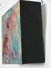 Turquoise and burgundy mixed media small original wall art by cheryl wasilow