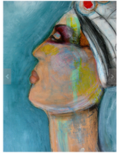 abstract figurative art of face of beautiful woman by Cheryl Wasilow