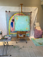 painting on easel in art studio by cheryl wasilow