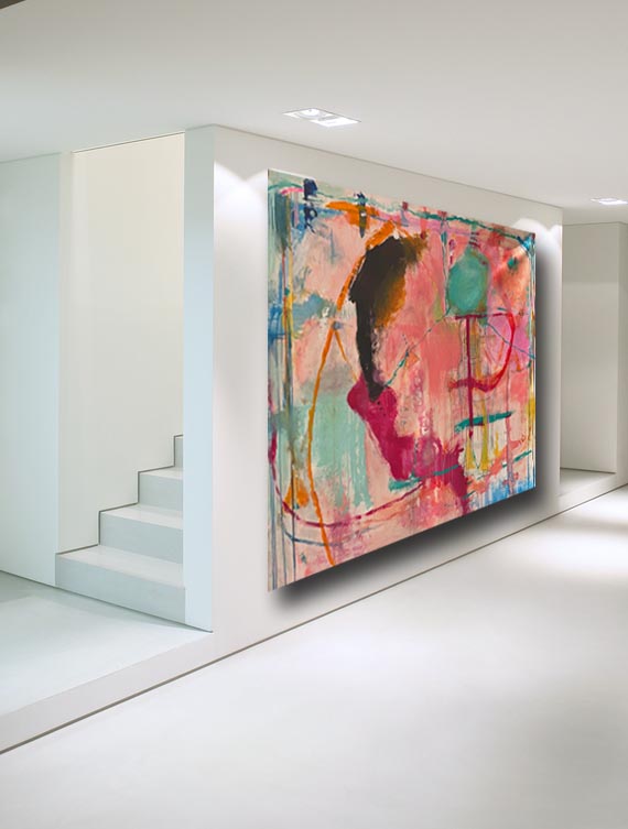 oversized colorful abstract painting by cheryl wasilow