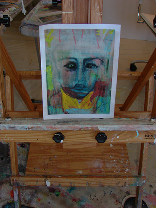 abstract painting of female face by cheryl wasilow artist