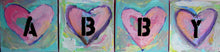 baby girl abby personalized wall art name abby original heart paintings on canvas pink, green by cheryl wasilow