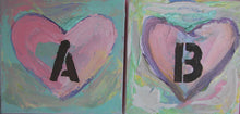 baby girl abby personalized wall art name abby original heart paintings on canvas pink, green by cheryl wasilow